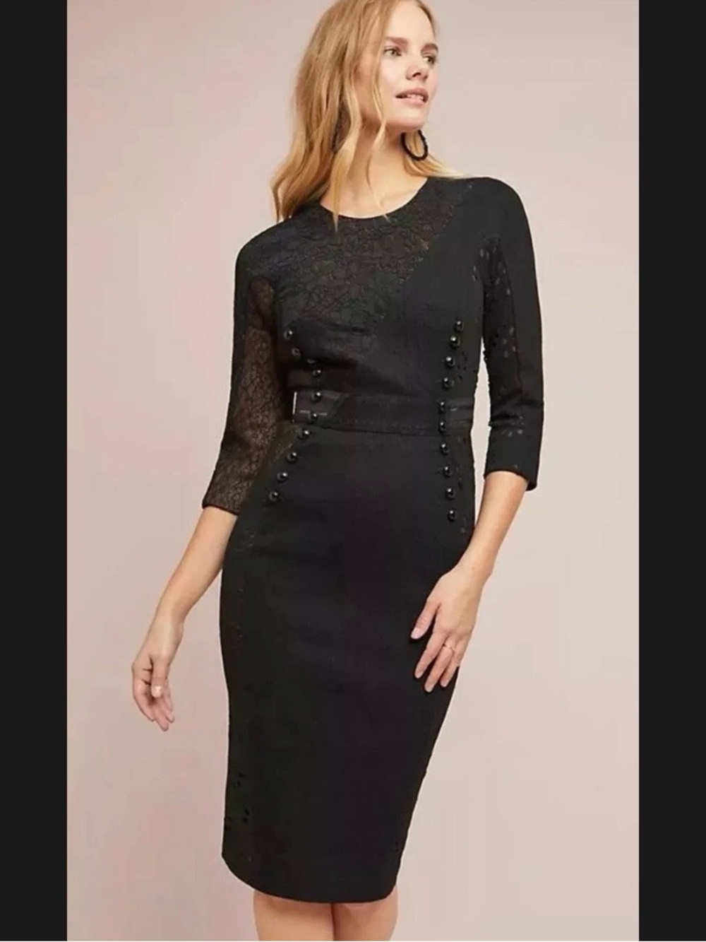 Anthropologie Byron Lars Bettine Column Dress Black